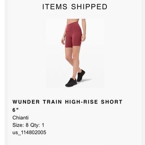 Perfect shape size 8 lululemon wunder train high rise short